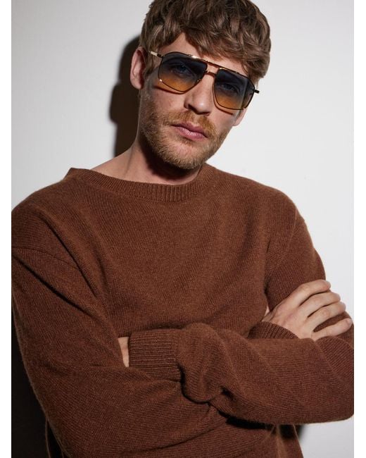 Cutler & Gross Blue 1424 Aviator-Style-Tone Sunglasses for men