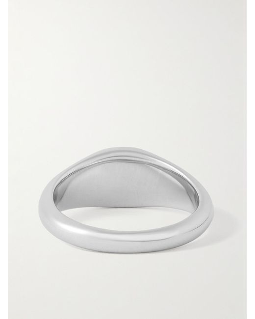 Tom Wood White Joe Rhodium-plated Signet Ring for men