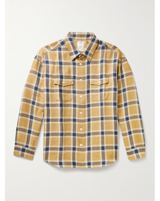 Visvim Natural Lumber Checked Linen And Wool-blend Flannel Shirt for men