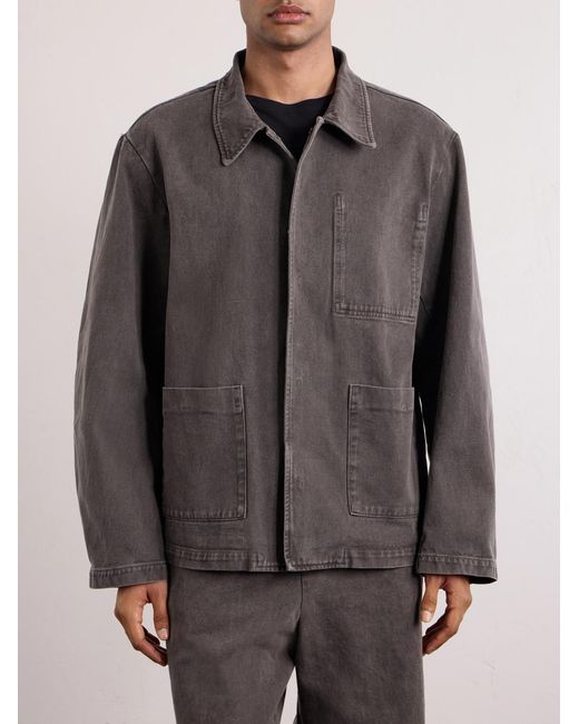 Amomento Brown Garment-Dyed Denim Jacket for men