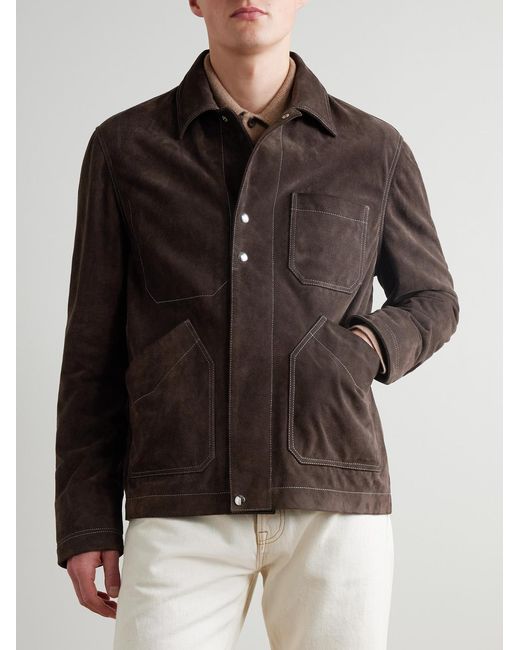 Mr P. Brown Crosta Suede Chore Jacket for men