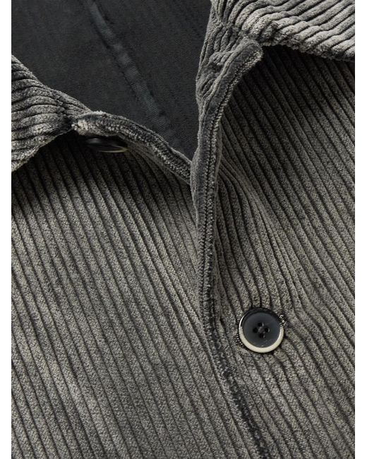 Barena Gray Garment-dyed Cotton-corduroy Overshirt for men