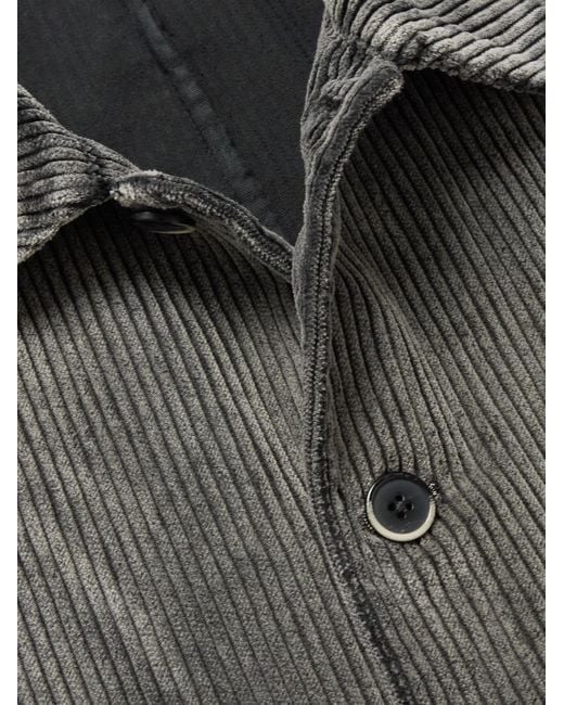 Barena Gray Garment-dyed Cotton-corduroy Overshirt for men