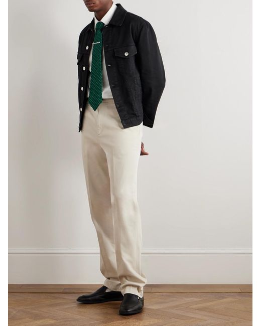 Dunhill Natural Straight-Leg Stretch-Cotton Twill Chinos for men