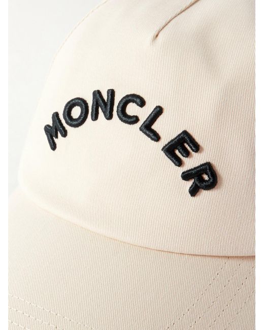 Berretto da baseball in gabardine di cotone con logo di Moncler in Natural da Uomo