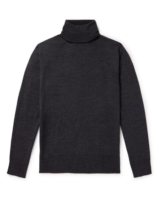 Mr P. Blue Slim-Fit Merino Wool Rollneck Sweater for men