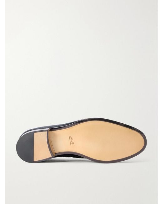 Mr P. Black Velvet Loafers for men