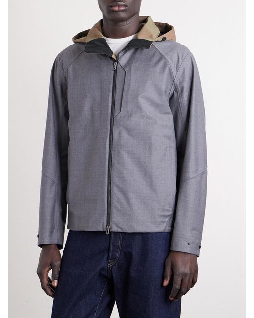 Sease Purple Summer Balma Virgin Wool Hooded Jacket for men