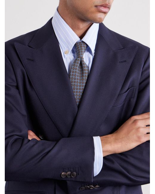 Thom Sweeney White 9Cm Printed Silk Tie for men