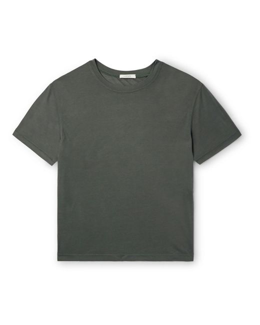 Lemaire Green Silk-jersey T-shirt for men