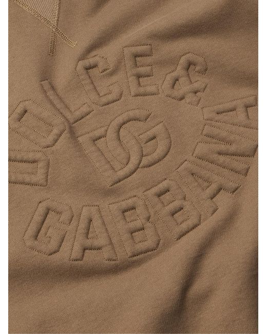 Dolce & Gabbana Natural Logo-Embossed Cotton-Jersey Hoodie for men
