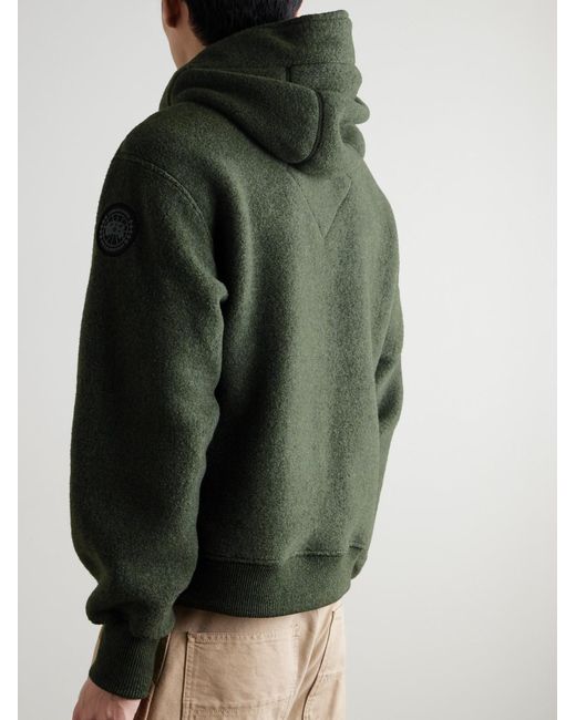 Canada Goose Green Chilliwack Recycled Wool-Blend Fleece Zip-Up Hoodie for men