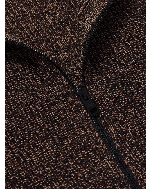 Club Monaco Gray Ribbed Wool-blend Zip-up Cardigan for men