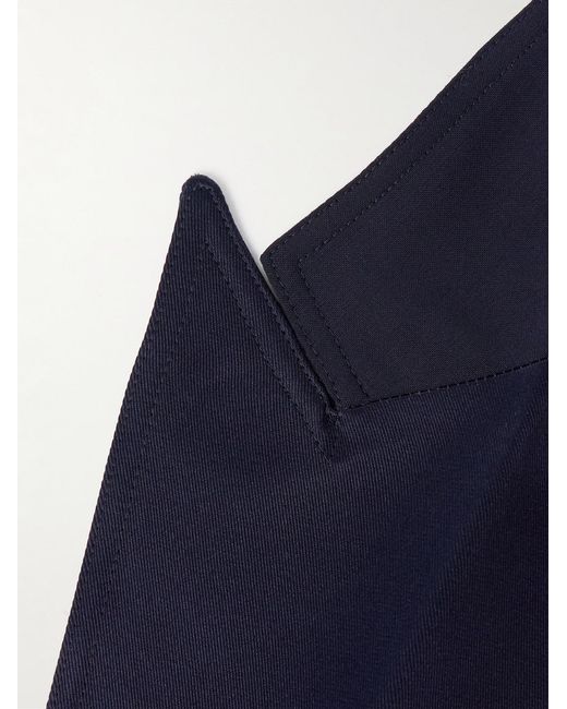 Etro Blue Silk Twill-Trimmed Stretch-Wool Suit Jacket for men