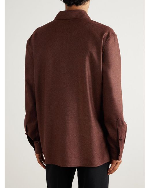 Gabriela Hearst Red Abbe Wool And Cashmere-blend Twill Shirt for men