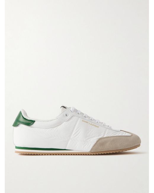 Saint Laurent White Aston Leather And Suede-trimmed Shell Sneakers for men