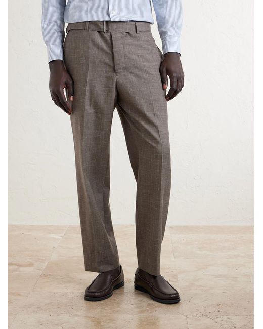 Officine Generale Gray Straight-leg Virgin Wool for men