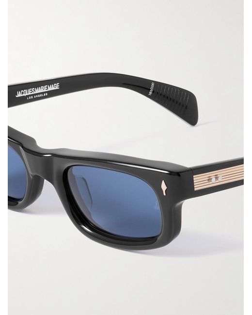 Jacques Marie Mage Blue Initials Rectangular-Frame Acetate Sunglasses for men