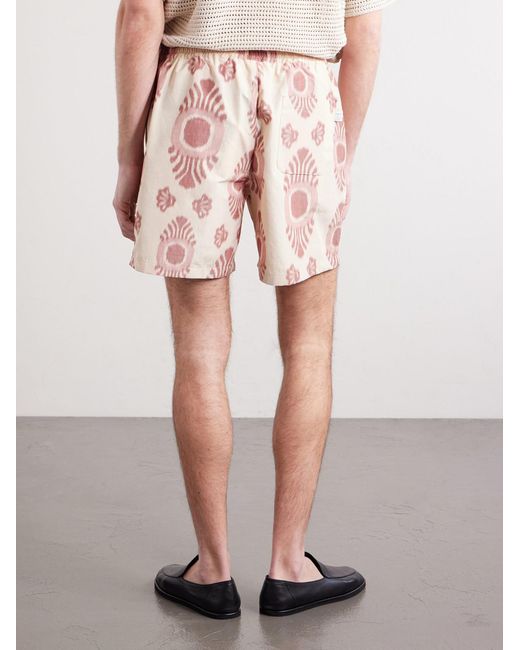 A Kind Of Guise Pink Volta Straight-leg Cotton-blend Jacquard Drawstring Shorts for men