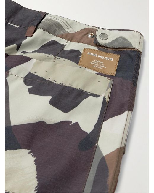 Norse Projects Gray Sigur Straight-Leg Camouflage-Print Shell Trousers for men