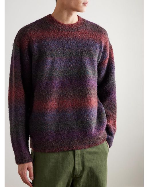 Striped Bouclé Sweater di FRIZMWORKS in Red da Uomo
