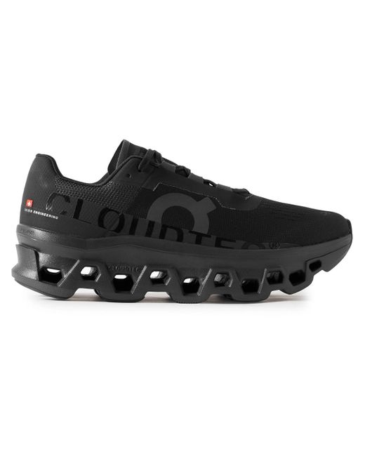 On Shoes Black Cloudmster Rubber-trimmed Mesh Running Sneakers for men