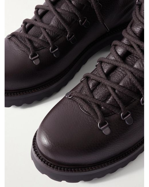 Loro Piana Black New Laax Walk Full-grain Leather Boots for men