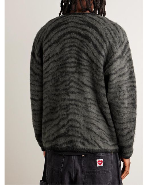 Neighborhood Black Brushed Jacquard-knit Cardigan for men