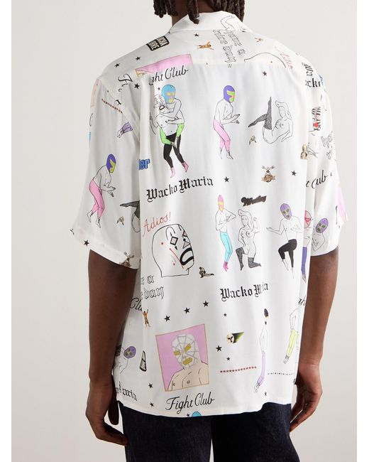 Wacko Maria Gray Type-10 Convertible-collar Printed Matte-satin Twill Shirt for men
