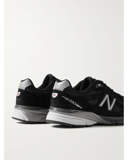 New Balance Black 990v4 Suede And Mesh Sneakers for men