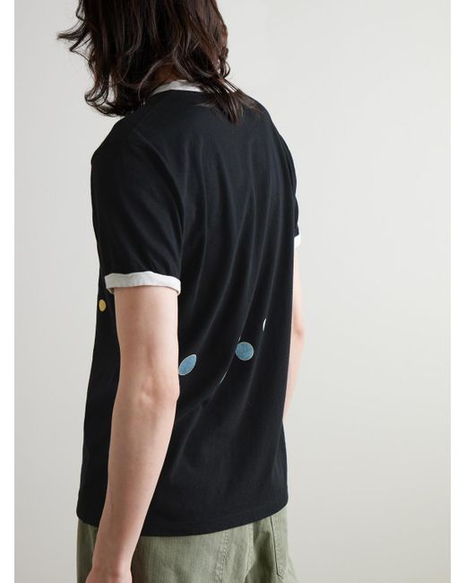 Kapital Black Hard Rain Sundance Printed Cotton-Jersey T-Shirt for men