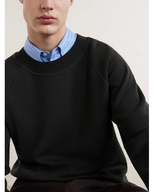 Margaret Howell Black Mhl. Merino Wool Sweatshirt for men