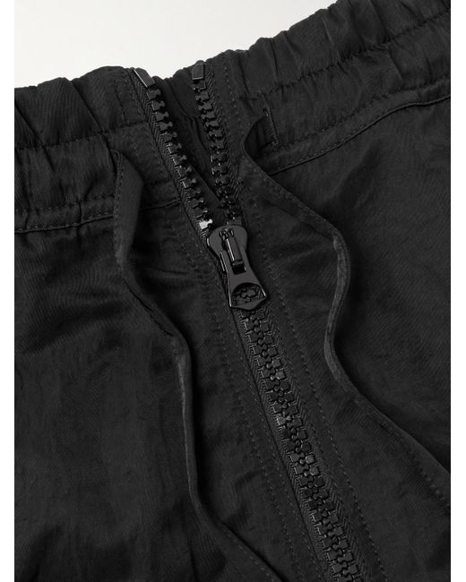 Dries Van Noten Black Straight-leg Crinkled-shell Cargo Trousers for men