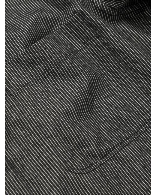 Mr P. Black Pinstriped Cotton-Flannel Shirt for men