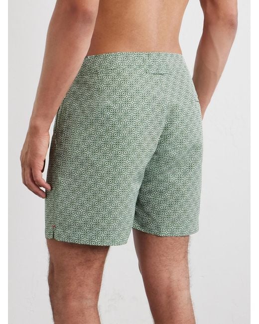 Orlebar Brown Blue Bulldog Portico Straight-Leg Mid-Length Printed Swim Shorts for men