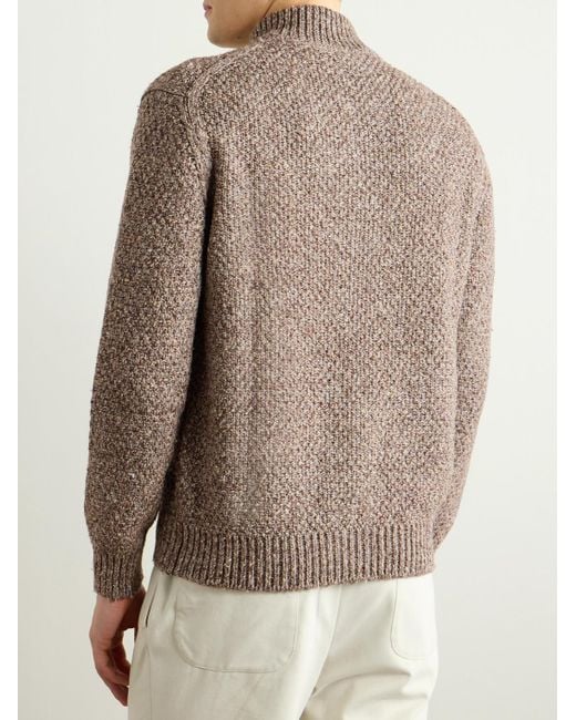 Loro Piana Gray Silk And Cashmere-Blend Zip-Up Cardigan for men