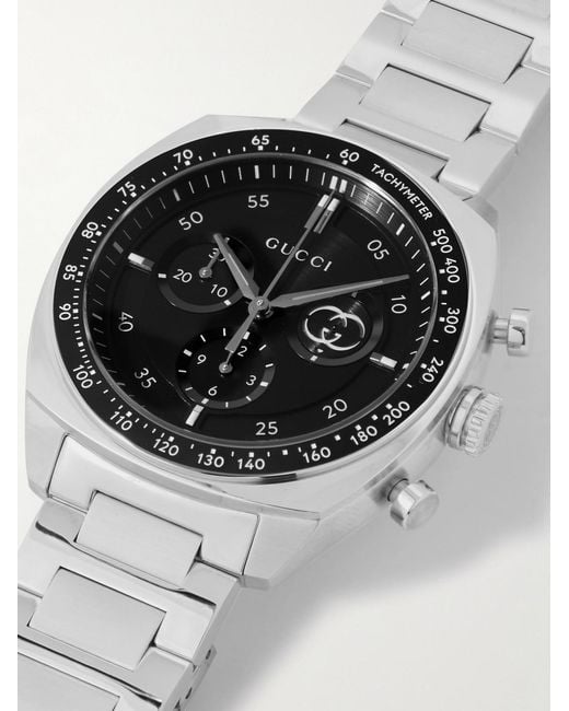 Gucci Gray Interlocking Chronograph 41Mm Stainless Steel Watch for men