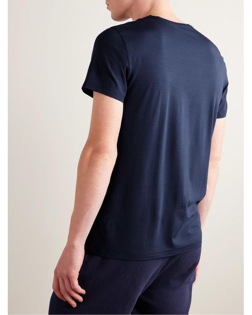 Derek Rose Blue Basel Stretch Micro Modal Jersey T-Shirt for men