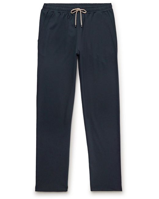Zimmerli of Switzerland Blue Straight-leg Cotton-blend Piqué Drawstring Trousers for men