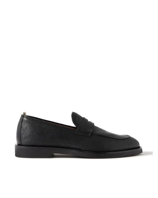 Officine Creative Black Opera Flexi 101 Deerskin Penny Loafers for men
