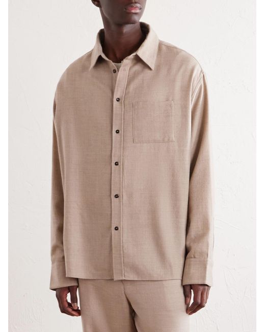 The Elder Statesman Natural Wool And Cashmere-Blend Shirt for men