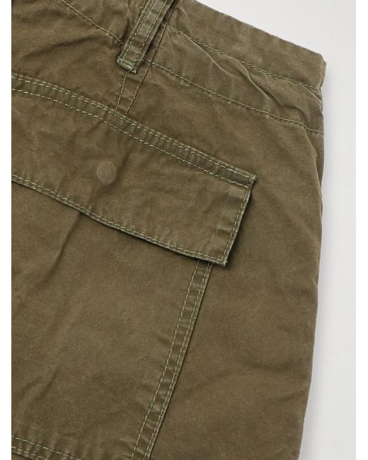Remi Relief Green Wide-Leg Cotton-Canvas Drawstring Cargo Trousers for men