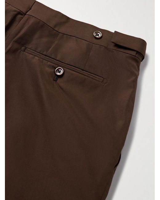 Tom Ford Brown Slim-Fit Silk Trousers for men