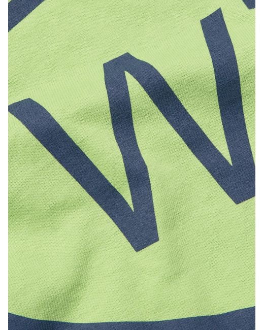 (w)taps Green Logo-print Appliquéd Cotton-jersey T-shirt for men