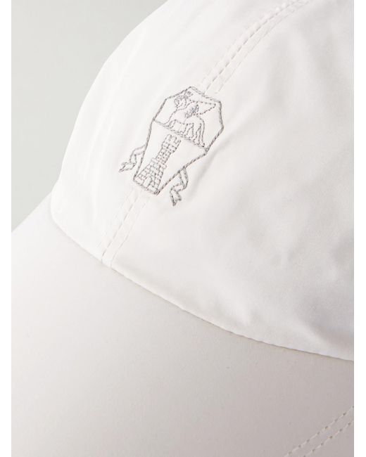Brunello Cucinelli Natural Logo-embroidered Twill Baseball Cap for men