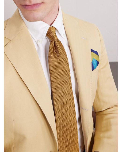 De Petrillo Metallic 7Cm Silk-Jacquard Tie for men