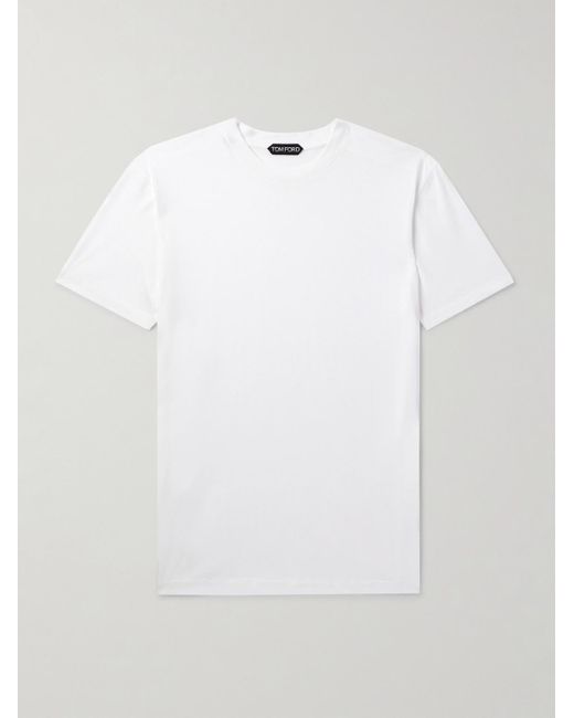 Tom Ford White Slim-Fit Lyocell And Cotton-Blend Jersey T-Shirt for men