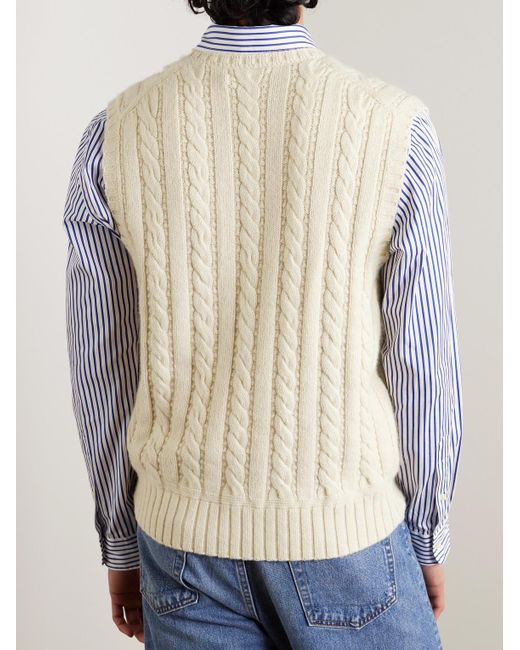 Polo Ralph Lauren Natural Cable-knit Cotton And Cashmere-blend Sweater Vest for men