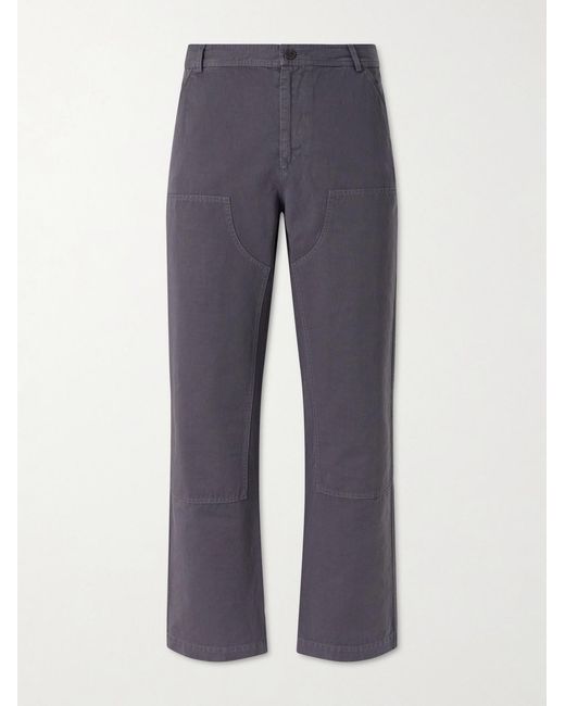 Mr P. Blue Straight-Leg Cotton And Linen-Blend Trousers for men