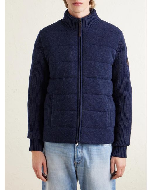 Polo Ralph Lauren Blue Quilted Padded Wool And Cashmere-blend Zip-up Cardigan for men